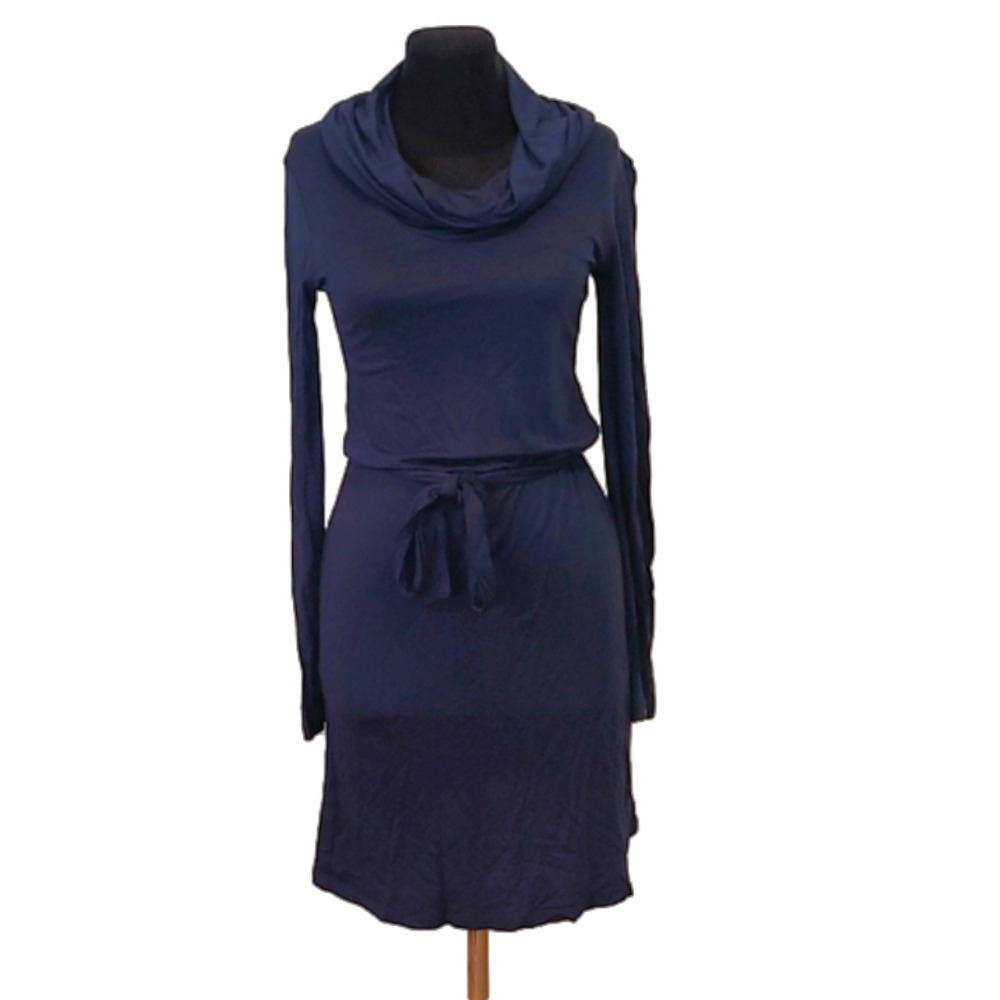 Muchacha Navy Cow Neck viscose Mini dress S